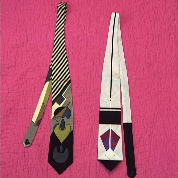 Bob Belmont vintage Olympian Colorful Abstract Ties ( set of 2)